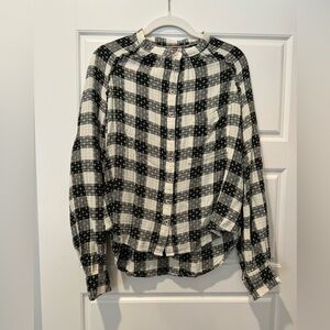 Anthropologie Pilcro L Black Check Shirt